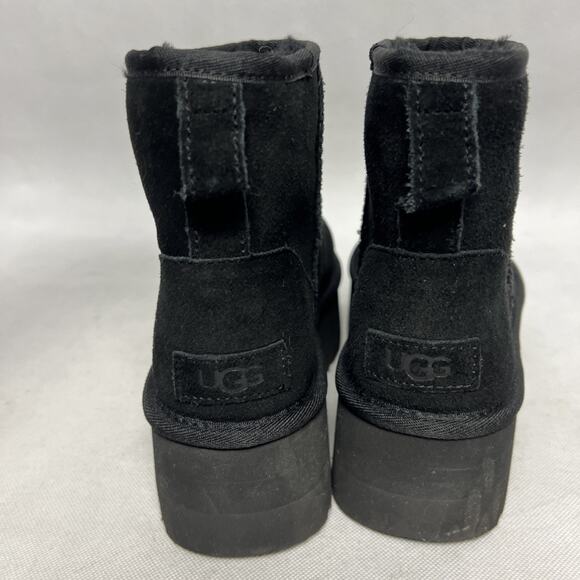 UGG Classic 1134991-BLK Boot Women's Black Suede Platform Ankle Bootie - Picture 4 of 11